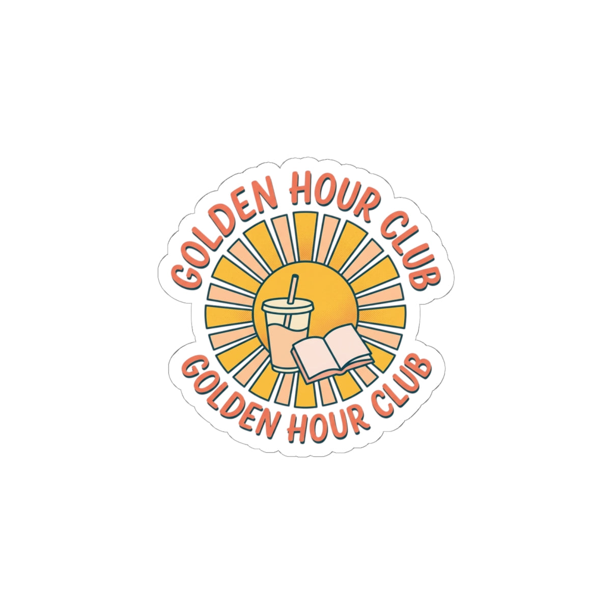 Golden Hour Club Kiss-Cut Stickers | summer aesthetic, pastel coastal vibes