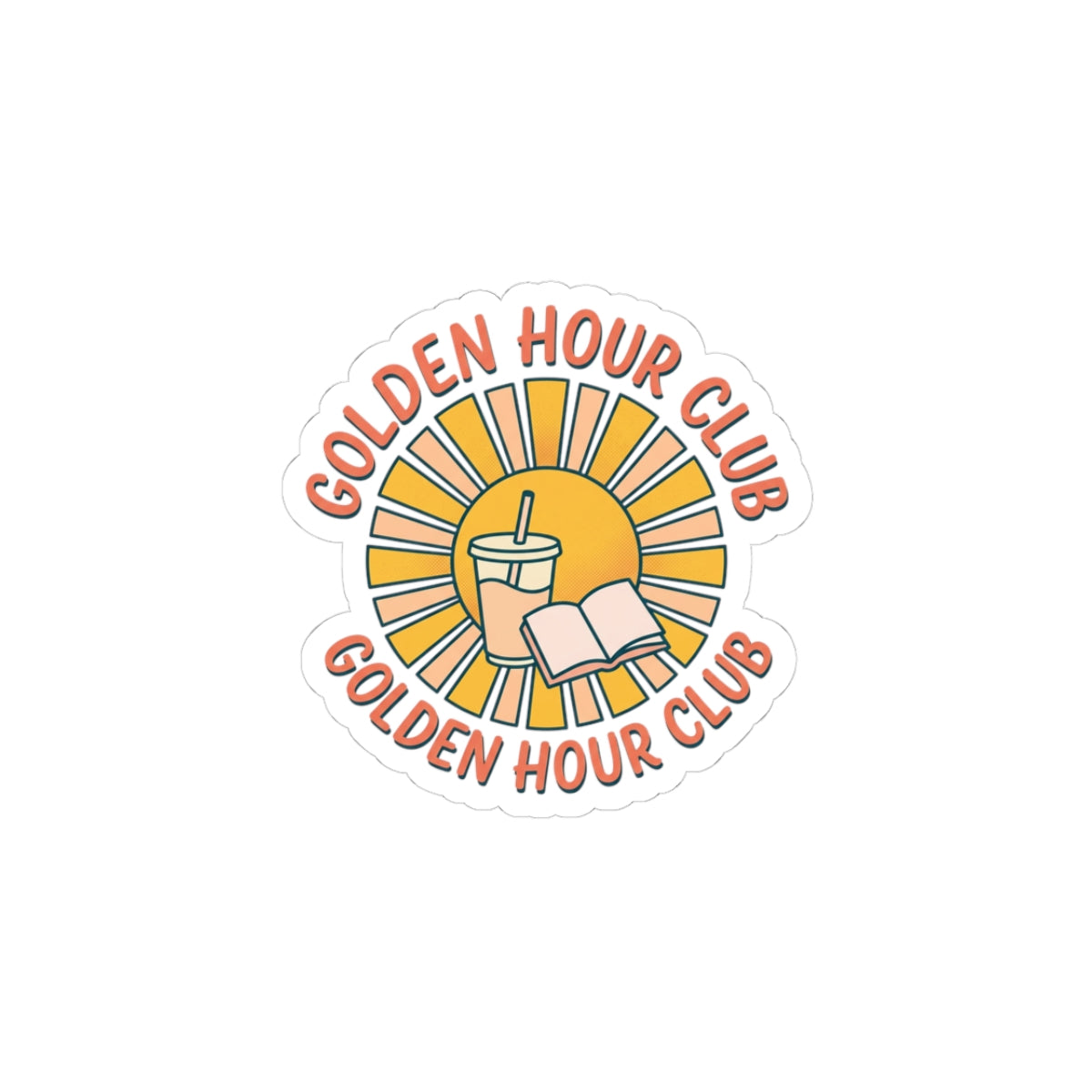Golden Hour Club Kiss-Cut Stickers | summer aesthetic, pastel coastal vibes