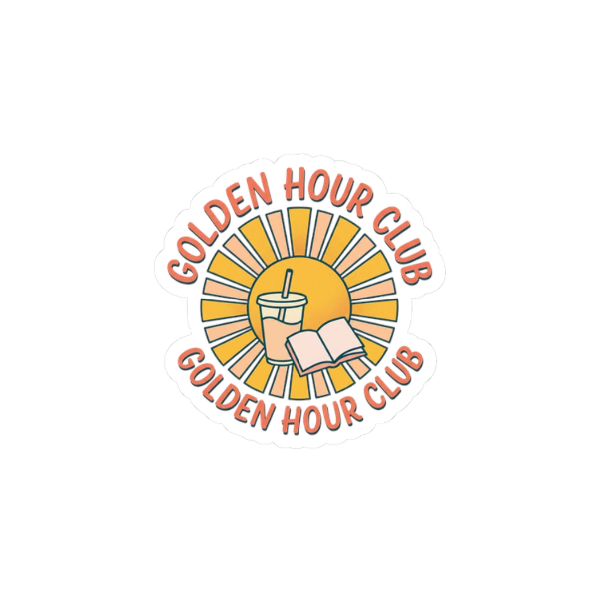 Golden Hour Club Kiss-Cut Stickers | summer aesthetic, pastel coastal vibes